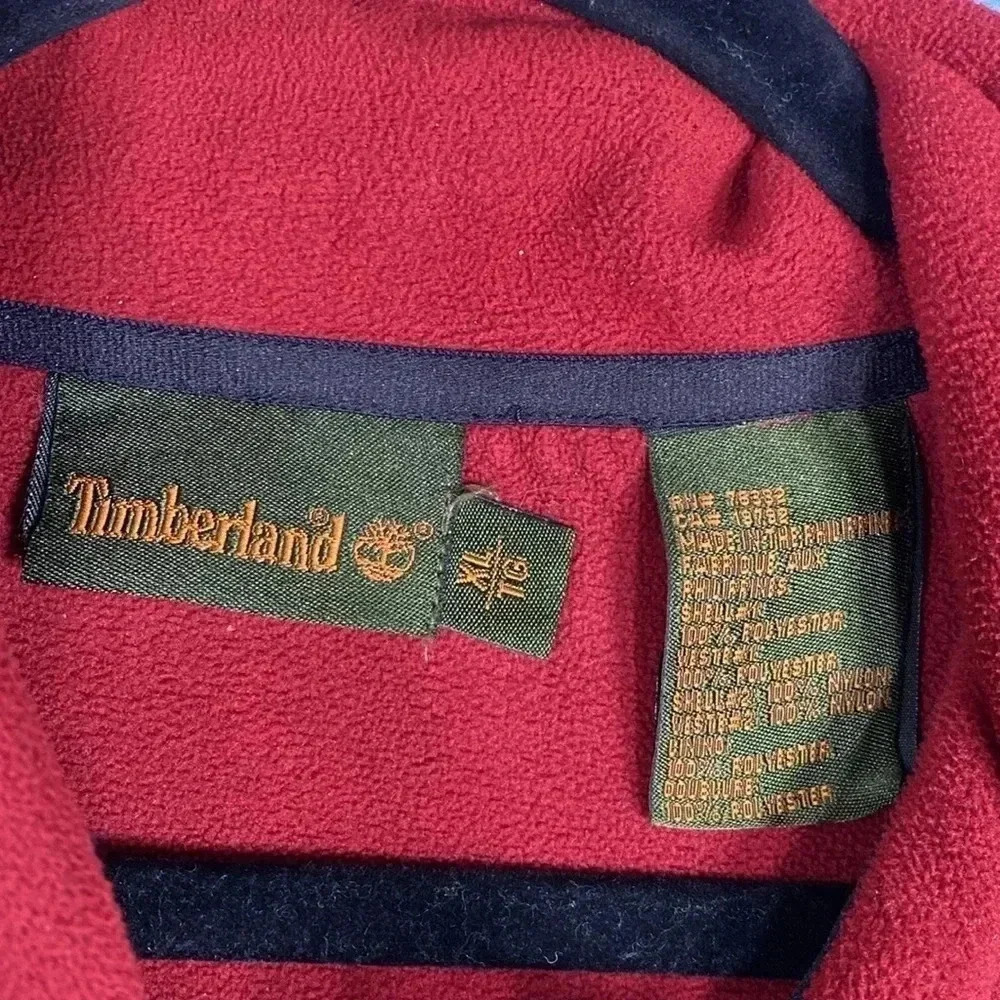 Timberland Men’s Fleece Performance Jacket Red Black XL - Picture 5 of 9